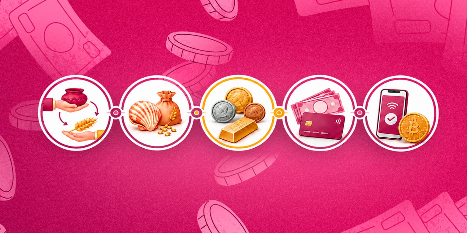 Historia del dinero: del intercambio de mercancías a los pagos virtuales.