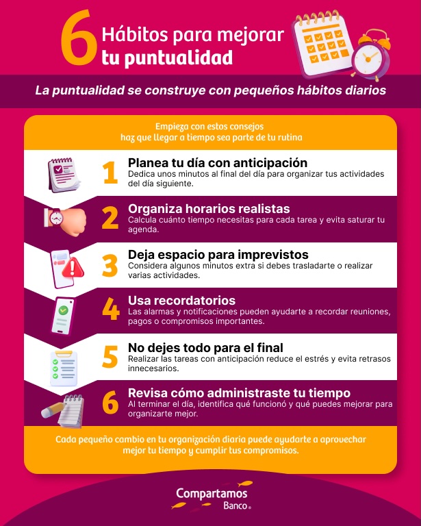 6 hábitos para mejorar tu puntualidad